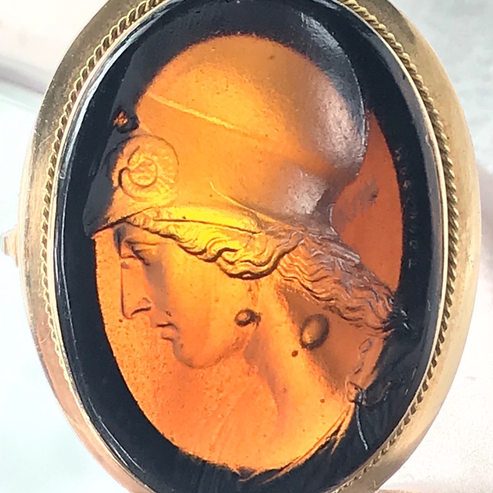 NATHANIEL MARCHANT INTAGLIO ATHENA Brooch 1790-10s